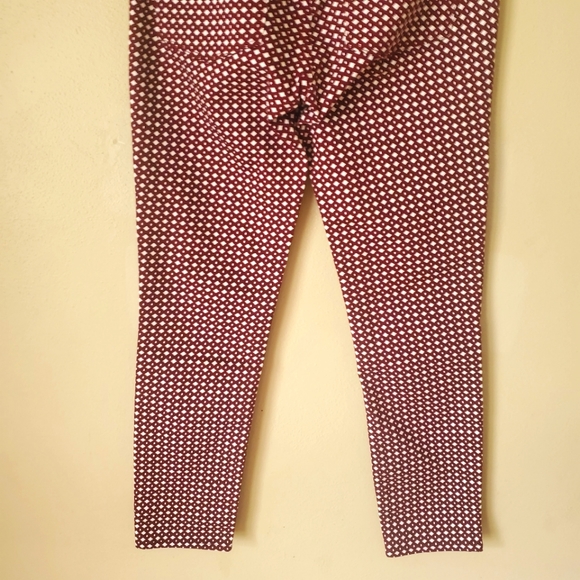 J. Crew Maroon Diamond Polka Dot Stretch Jeans Size 26 - Picture 5 of 7